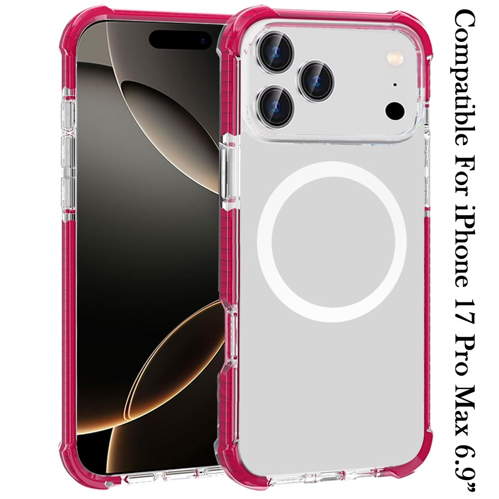 iPhone 17 Pro Max Magnetic Circle Case – Hot Pink - iPhone17accs