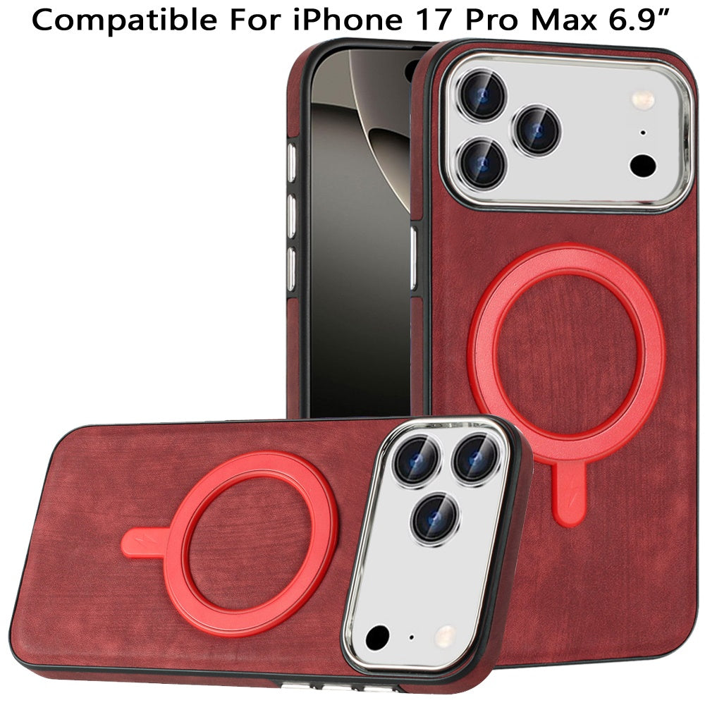 iPhone 17 Pro Max Magnetic Circle Case – Red - iPhone17accs