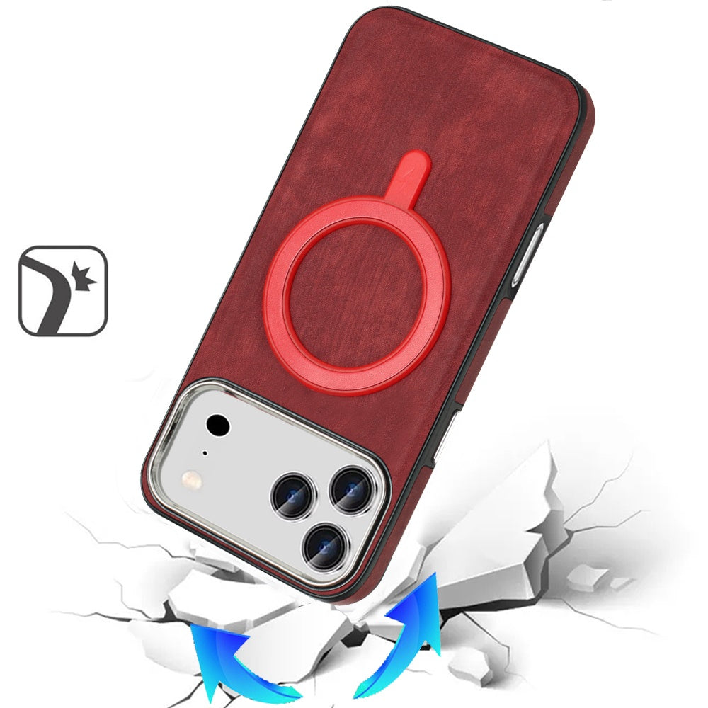 iPhone 17 Pro Max Magnetic Circle Case – Red - iPhone17accs