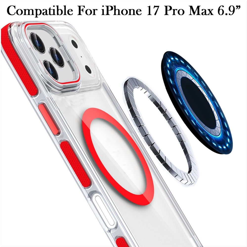 iPhone 17 Pro Max Magnetic Circle Case – Red - iPhone17accs