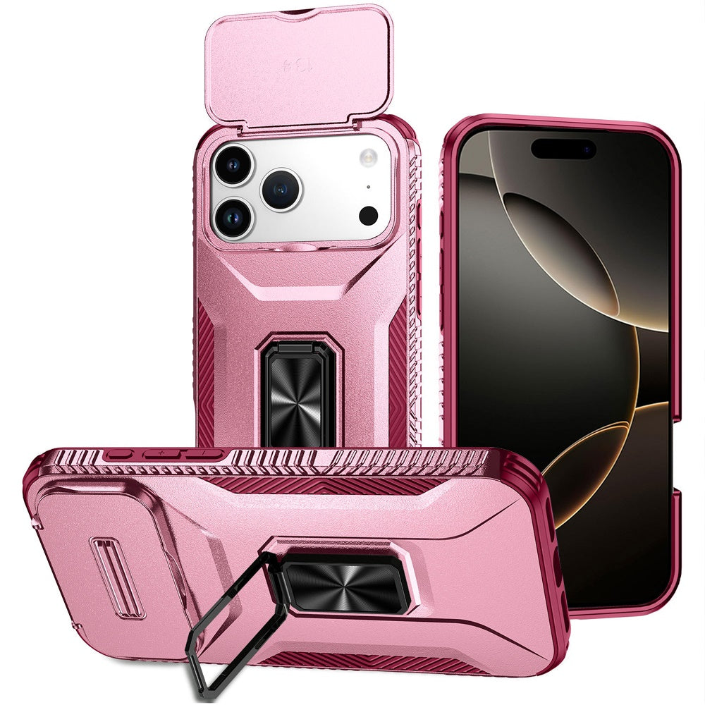 iPhone 17 Pro Max Magnetic Circle Case – Pink+Burgundy - iPhone17accs