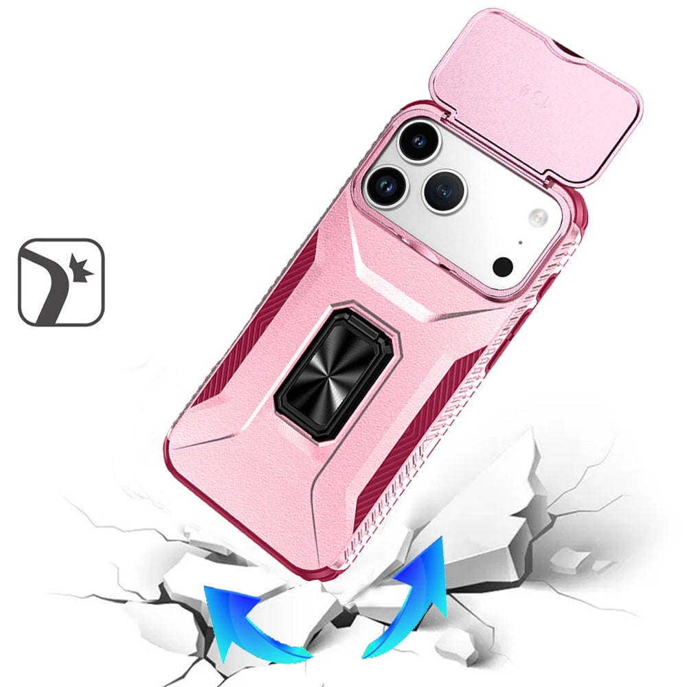 iPhone 17 Pro Max Magnetic Circle Case – Pink+Burgundy - iPhone17accs