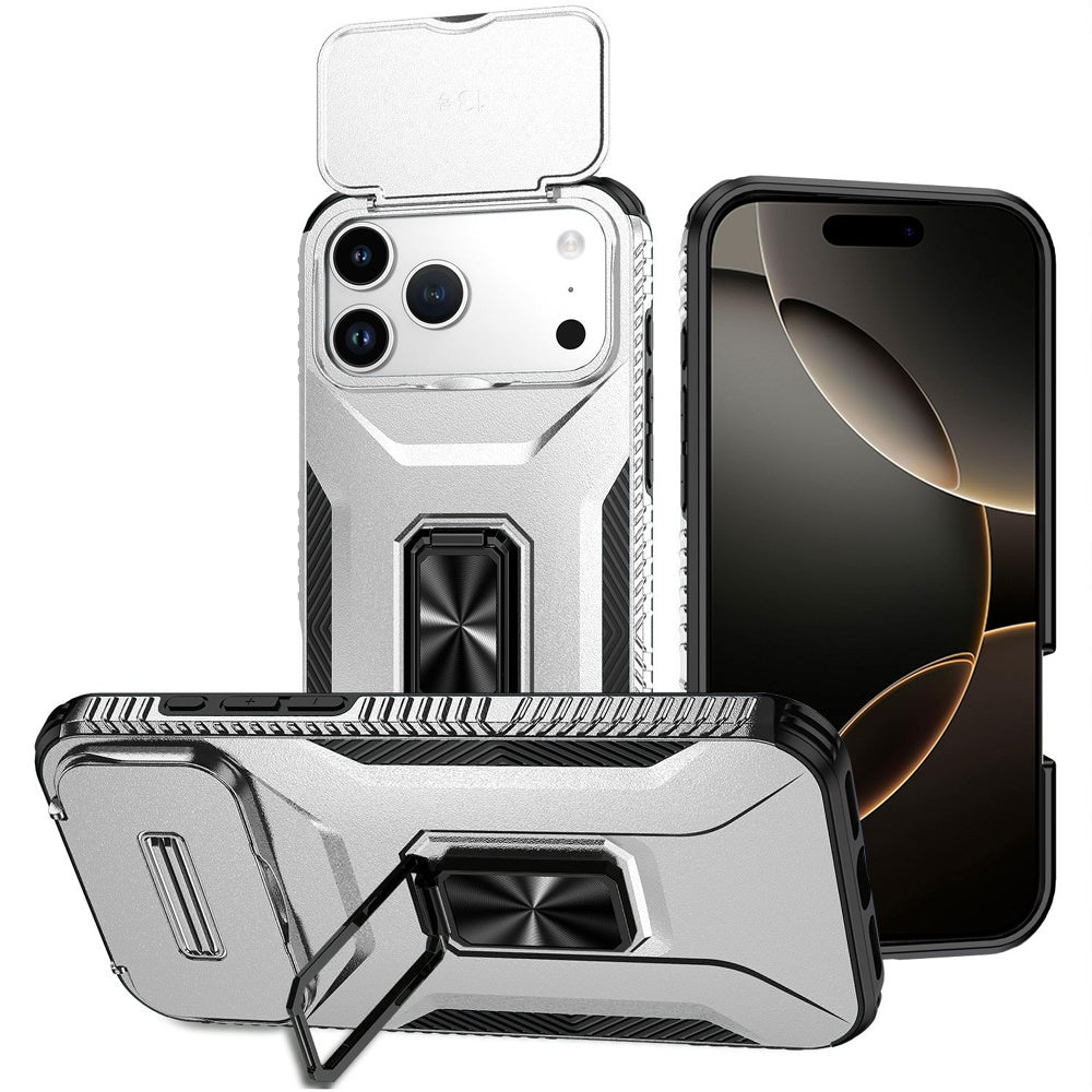 iPhone 17 Pro Max Magnetic Circle Case – Silver - iPhone17accs