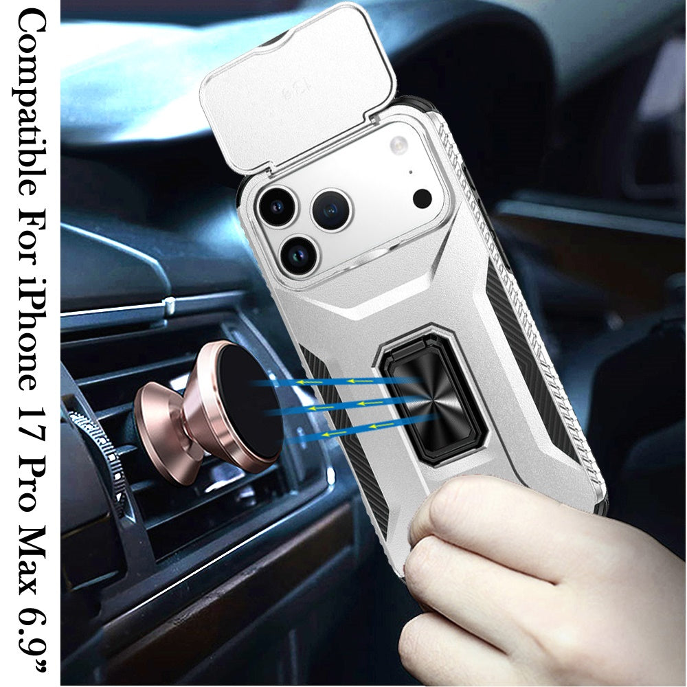iPhone 17 Pro Max Magnetic Circle Case – Silver - iPhone17accs