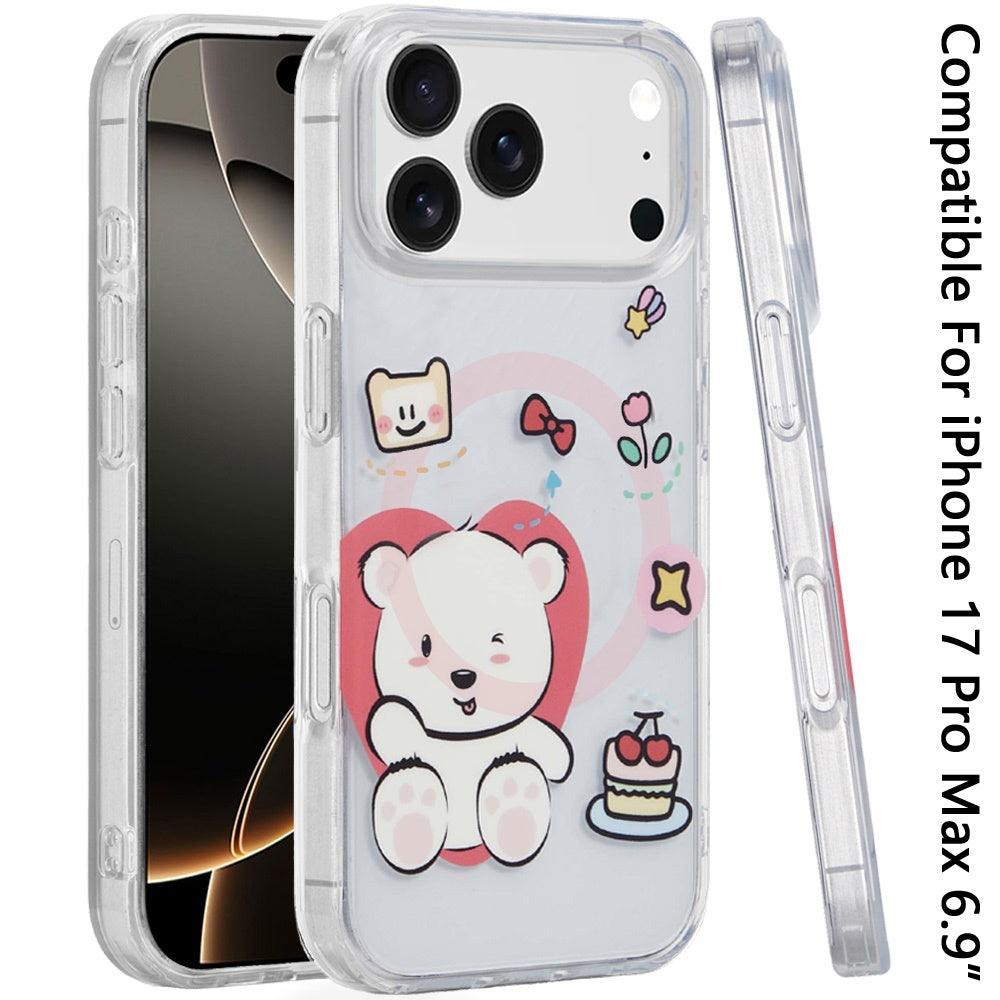 iPhone 17 Pro Max Magnetic Circle Case – Bear Cute - iPhone17accs