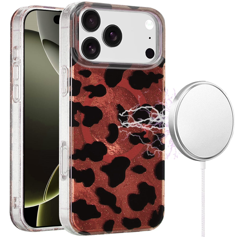 iPhone 17 Pro Max Magnetic Circle Case – Beauty Leopard - iPhone17accs