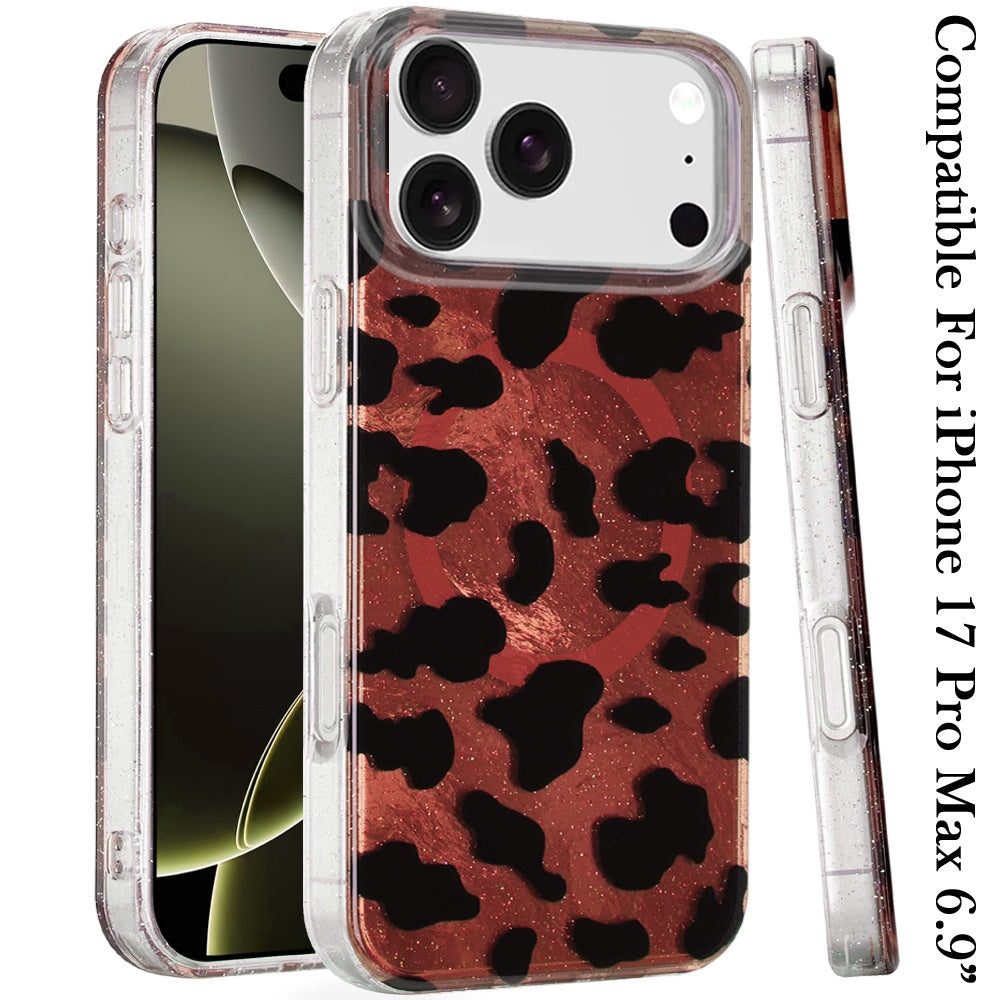 iPhone 17 Pro Max Magnetic Circle Case – Beauty Leopard - iPhone17accs