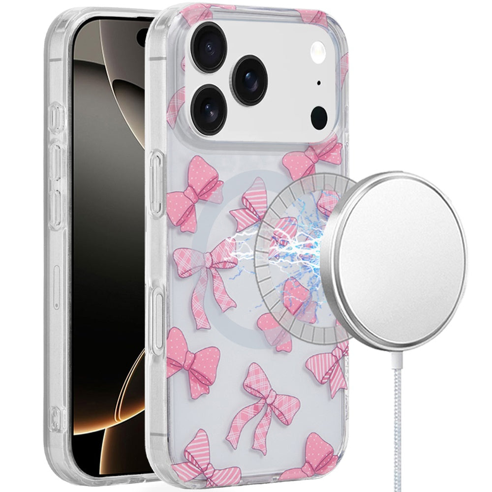 iPhone 17 Pro Max Magnetic Circle Case – Bow Knot - iPhone17accs