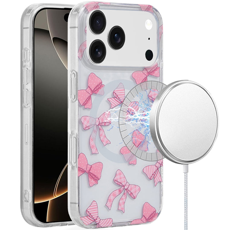 iPhone 17 Pro Max Magnetic Circle Case – Bow Knot - iPhone17accs