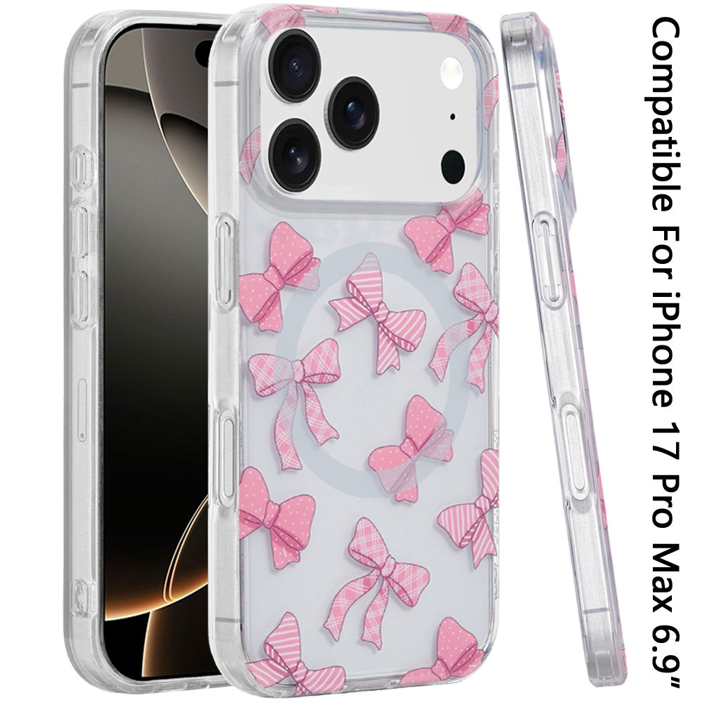 iPhone 17 Pro Max Magnetic Circle Case – Bow Knot - iPhone17accs