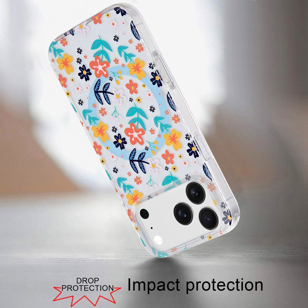 iPhone 17 Pro Max Magnetic Circle Case – Colorful Floral - iPhone17accs