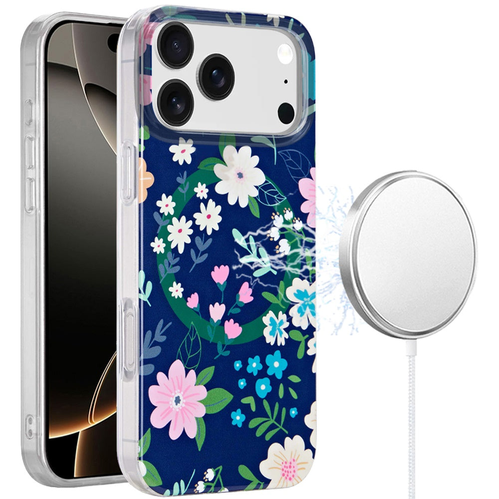 iPhone 17 Pro Max Magnetic Circle Case – Galaxy Floral - iPhone17accs