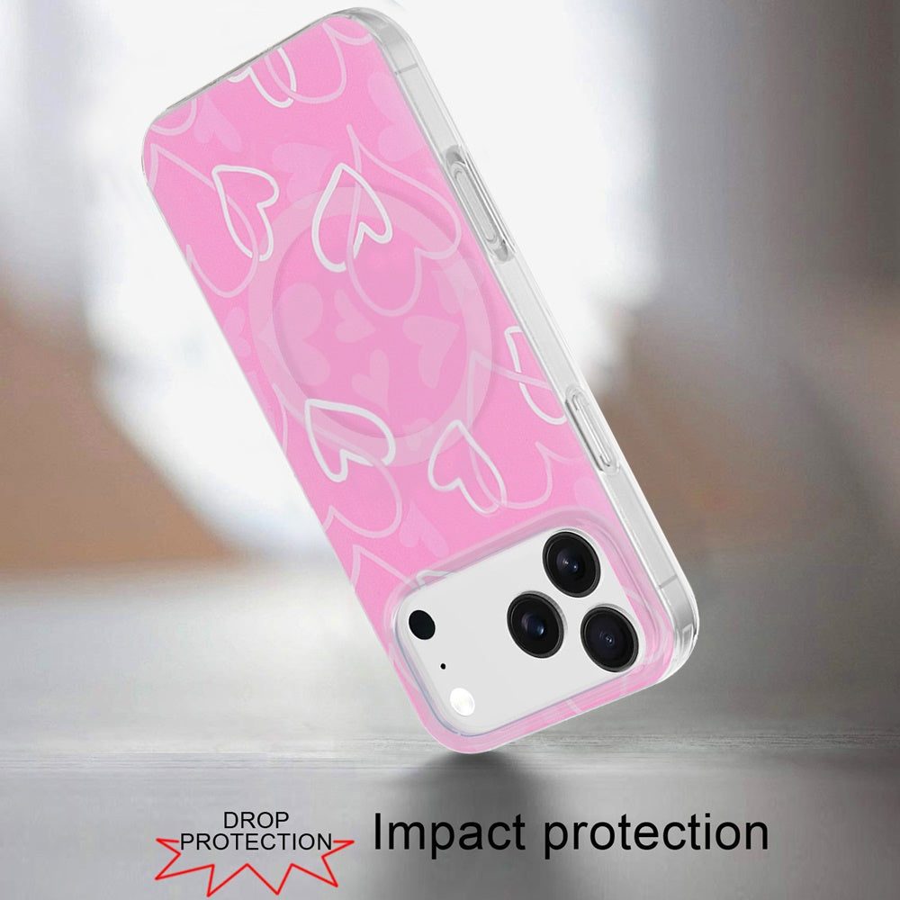 iPhone 17 Pro Max Magnetic Circle Case – Hearts - iPhone17accs