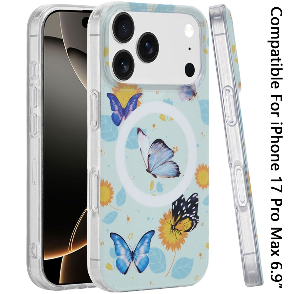 iPhone 17 Pro Max Magnetic Circle Case – Mulitcolor Floral - iPhone17accs