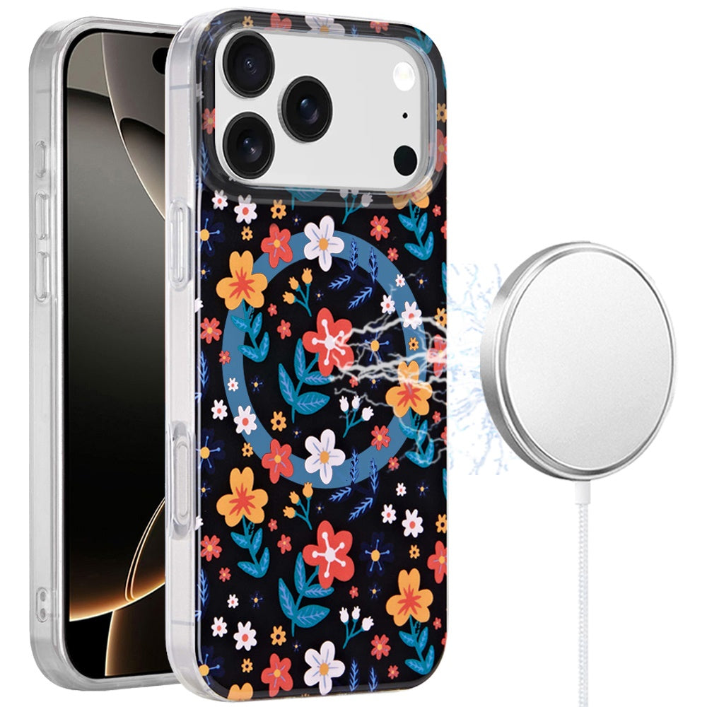 iPhone 17 Pro Max Magnetic Circle Case – Nightly Floral - iPhone17accs
