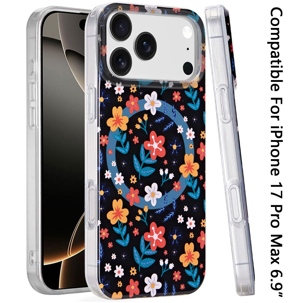 iPhone 17 Pro Max Magnetic Circle Case – Nightly Floral - iPhone17accs