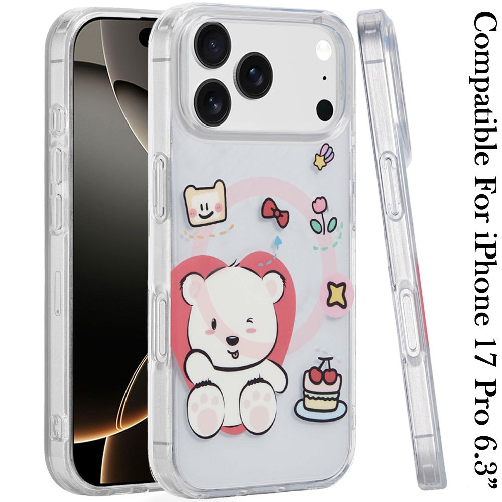 iPhone 17 Pro Magnetic Circle Case – Bear Cute - iPhone17accs