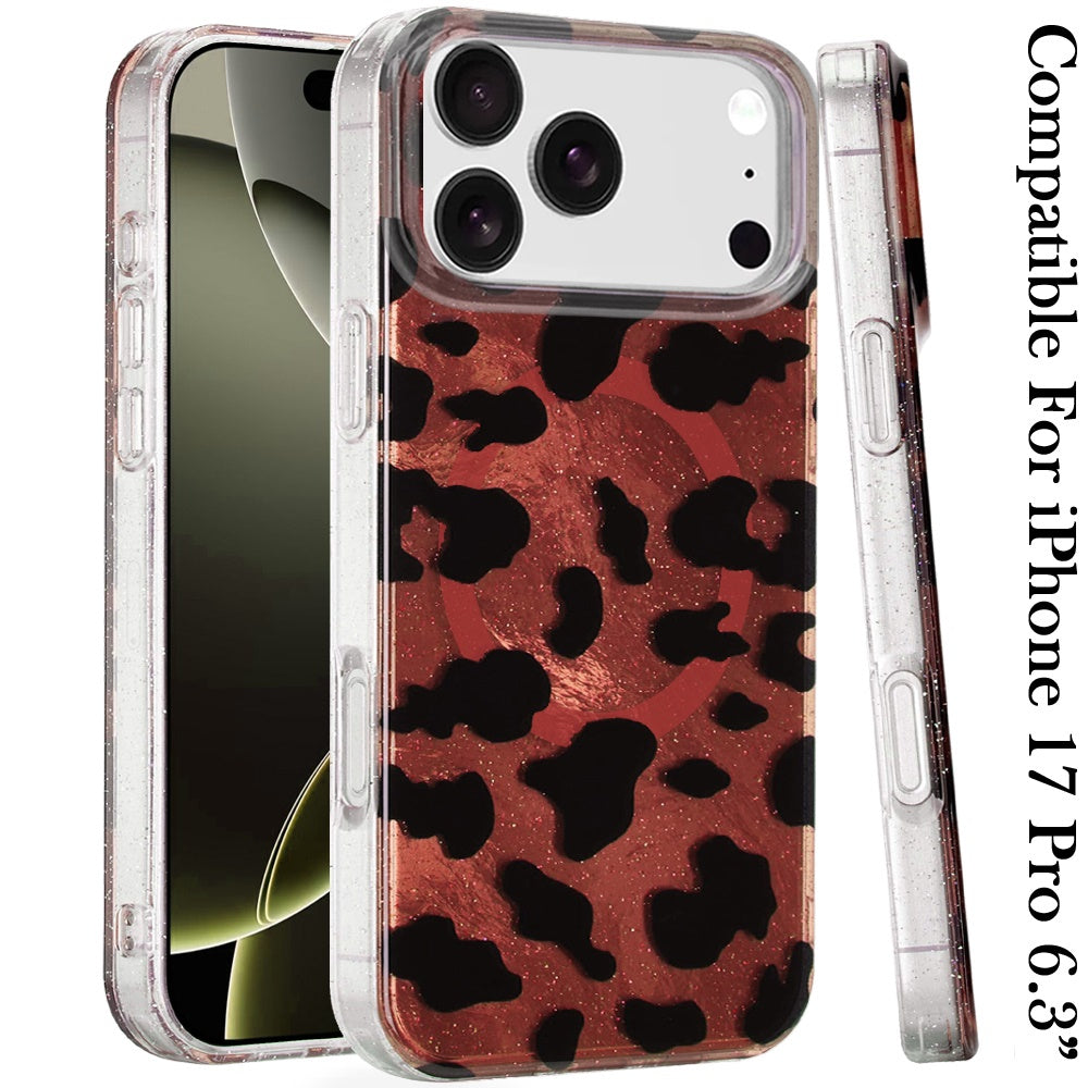 iPhone 17 Pro Magnetic Circle Case – Beauty Leopard - iPhone17accs