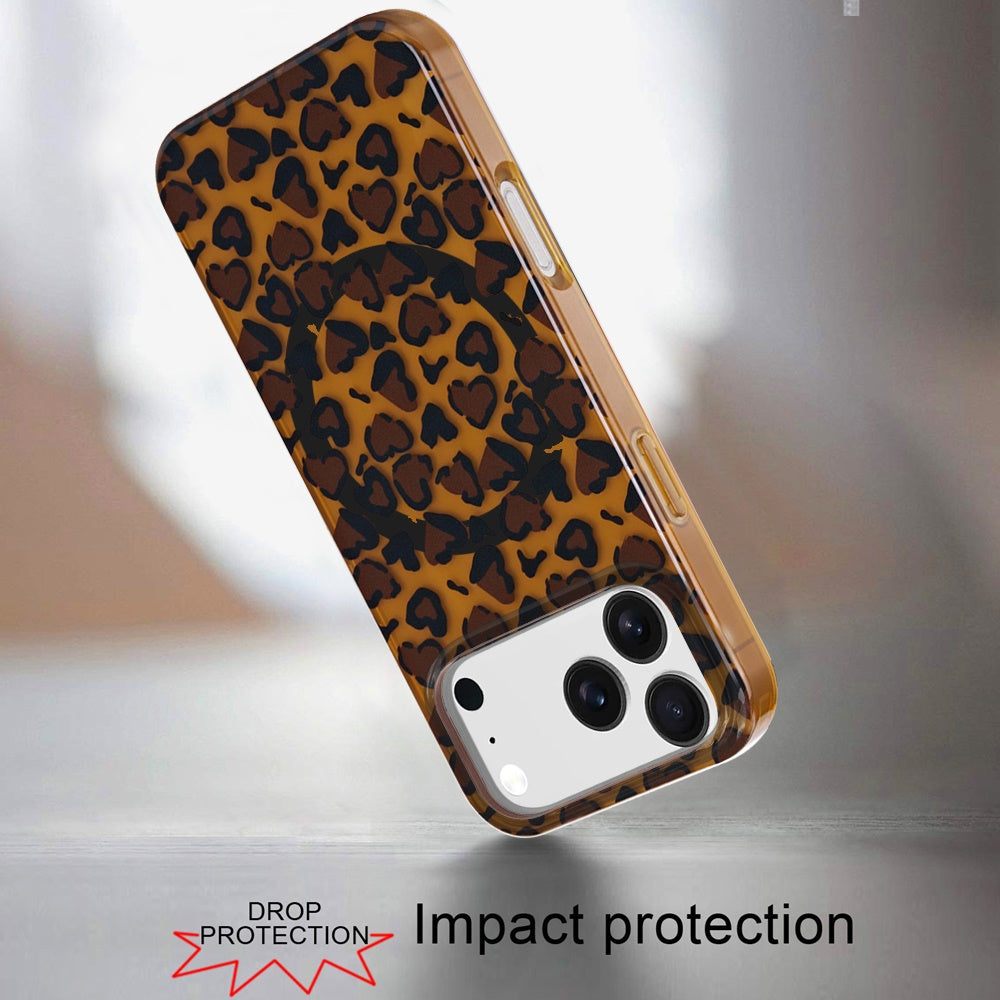iPhone 17 Pro Magnetic Circle Case – Brown Leopard - iPhone17accs