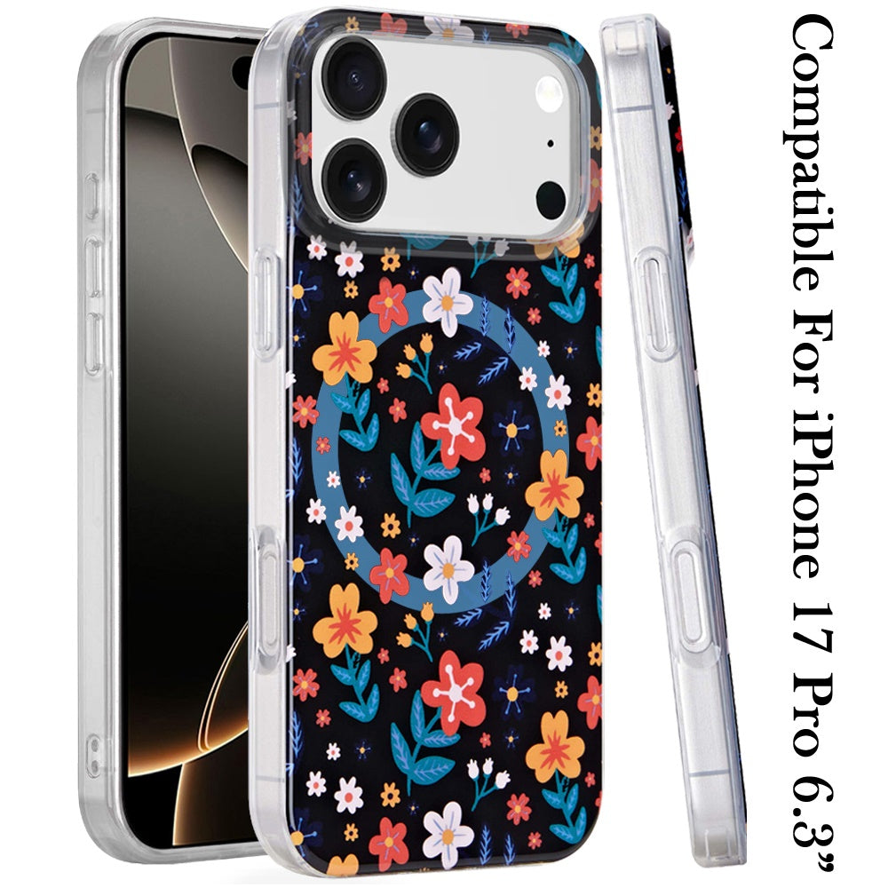 iPhone 17 Pro Magnetic Circle Case – Nightly Floral - iPhone17accs