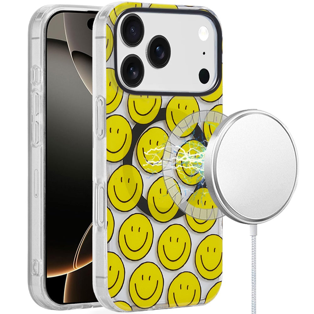 iPhone 17 Pro Magnetic Circle Case – Smiley Faces - iPhone17accs