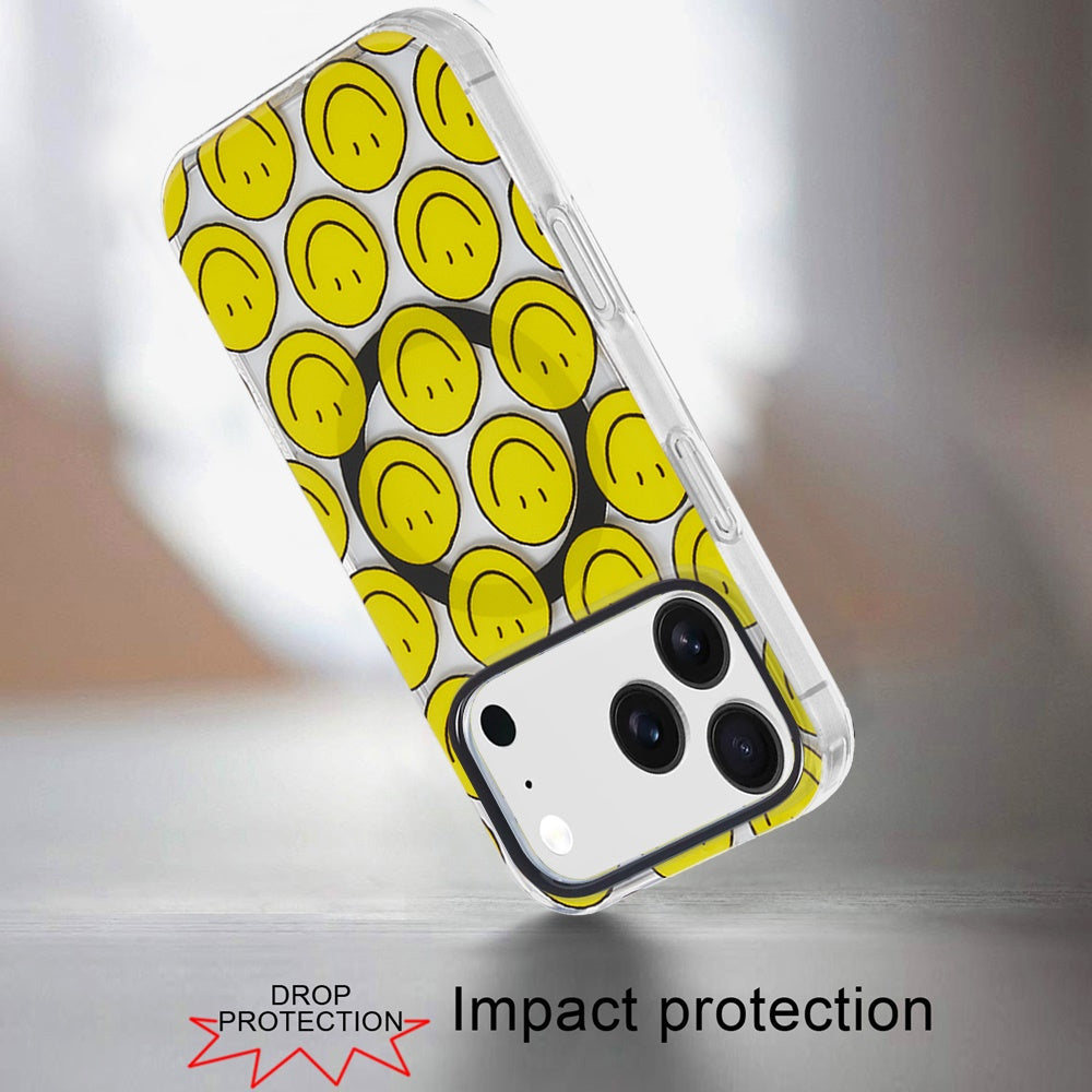 iPhone 17 Pro Magnetic Circle Case – Smiley Faces - iPhone17accs