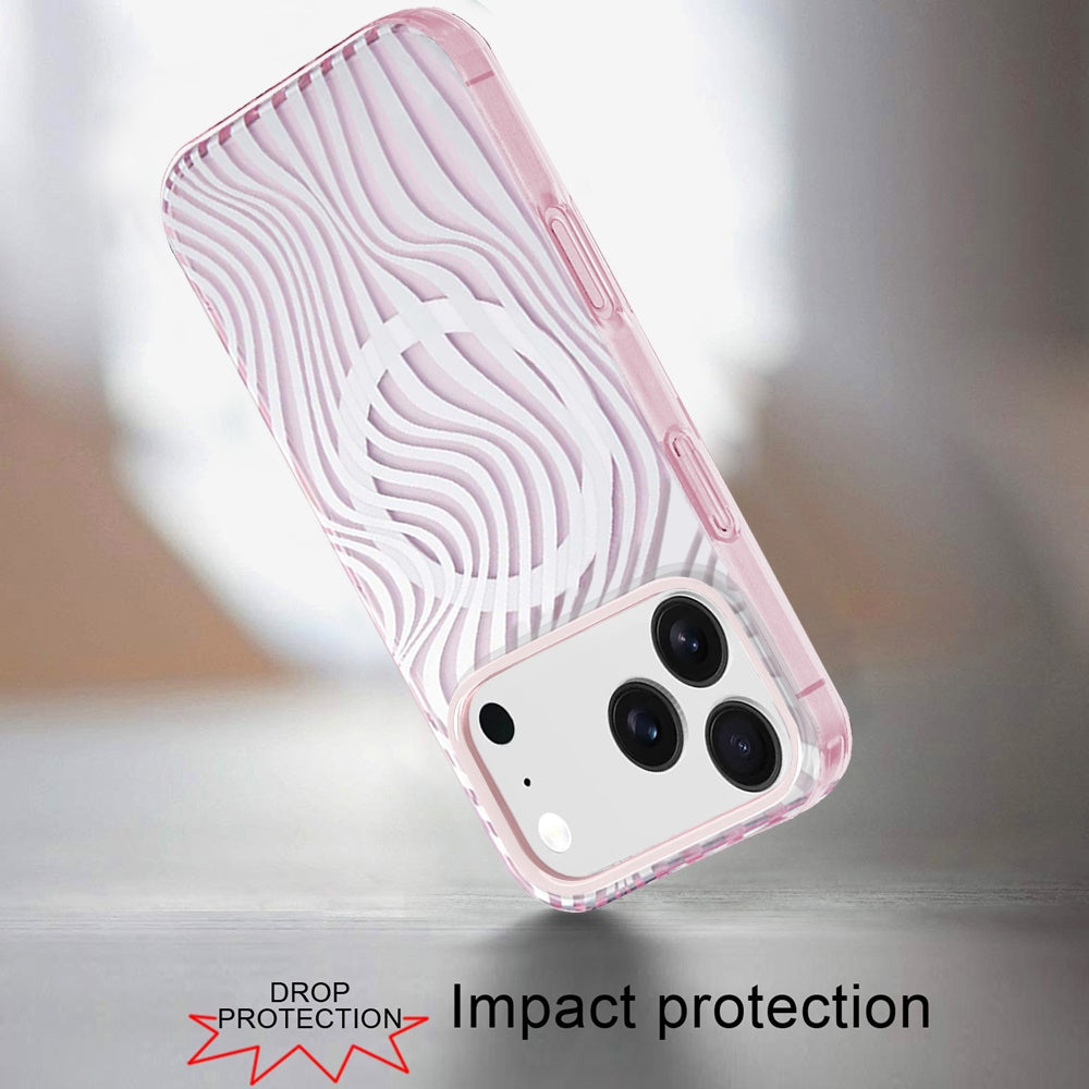iPhone 17 Pro Max Magnetic Case – Wave Pink Zebra - iPhone17accs
