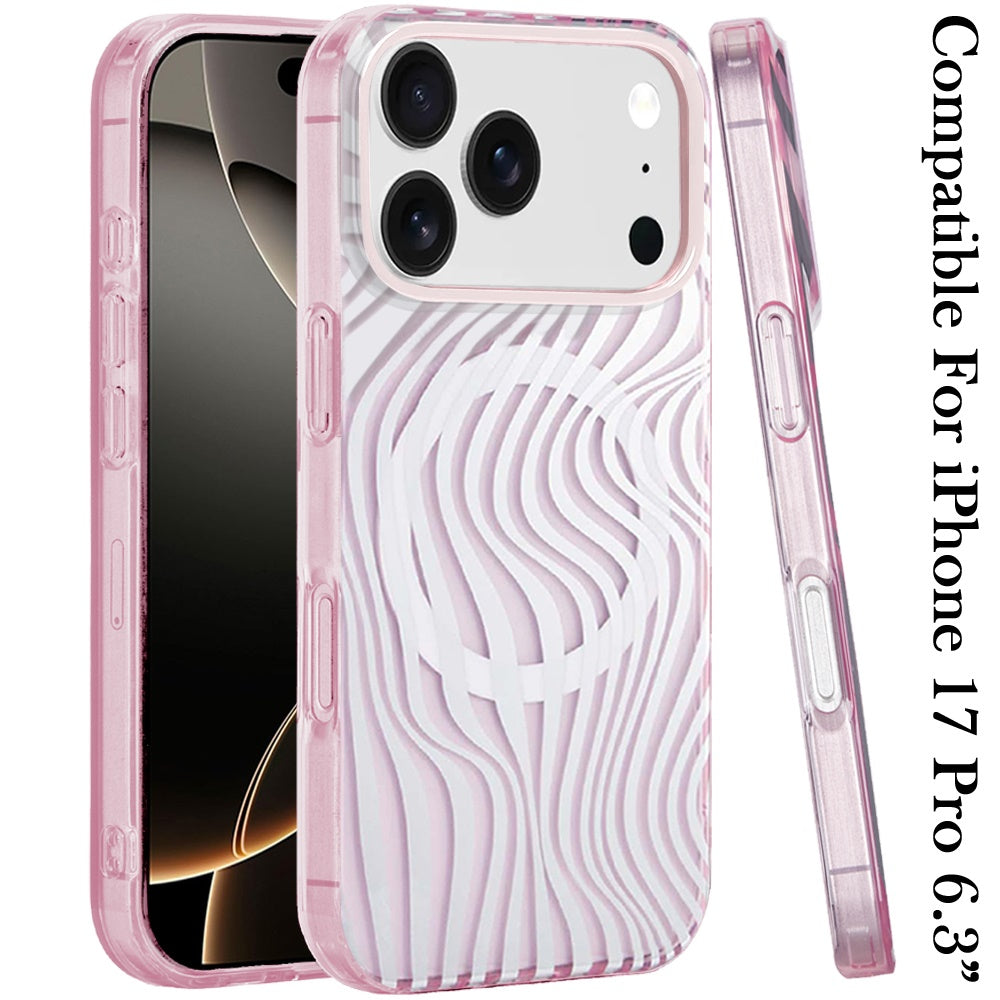 iPhone 17 Pro Max Magnetic Case – Wave Pink Zebra - iPhone17accs