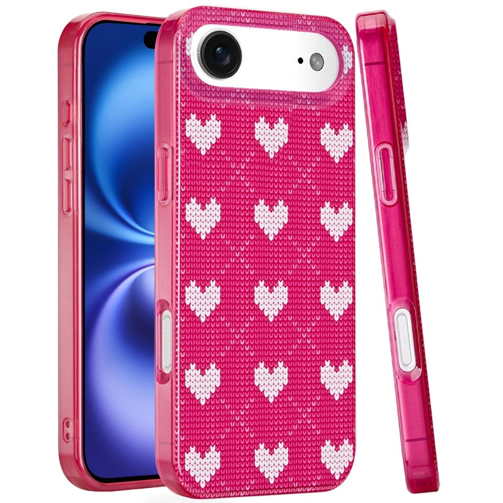 iPhone 17 Air Magnetic Circle Case – Hearts on Pink - iPhone17accs