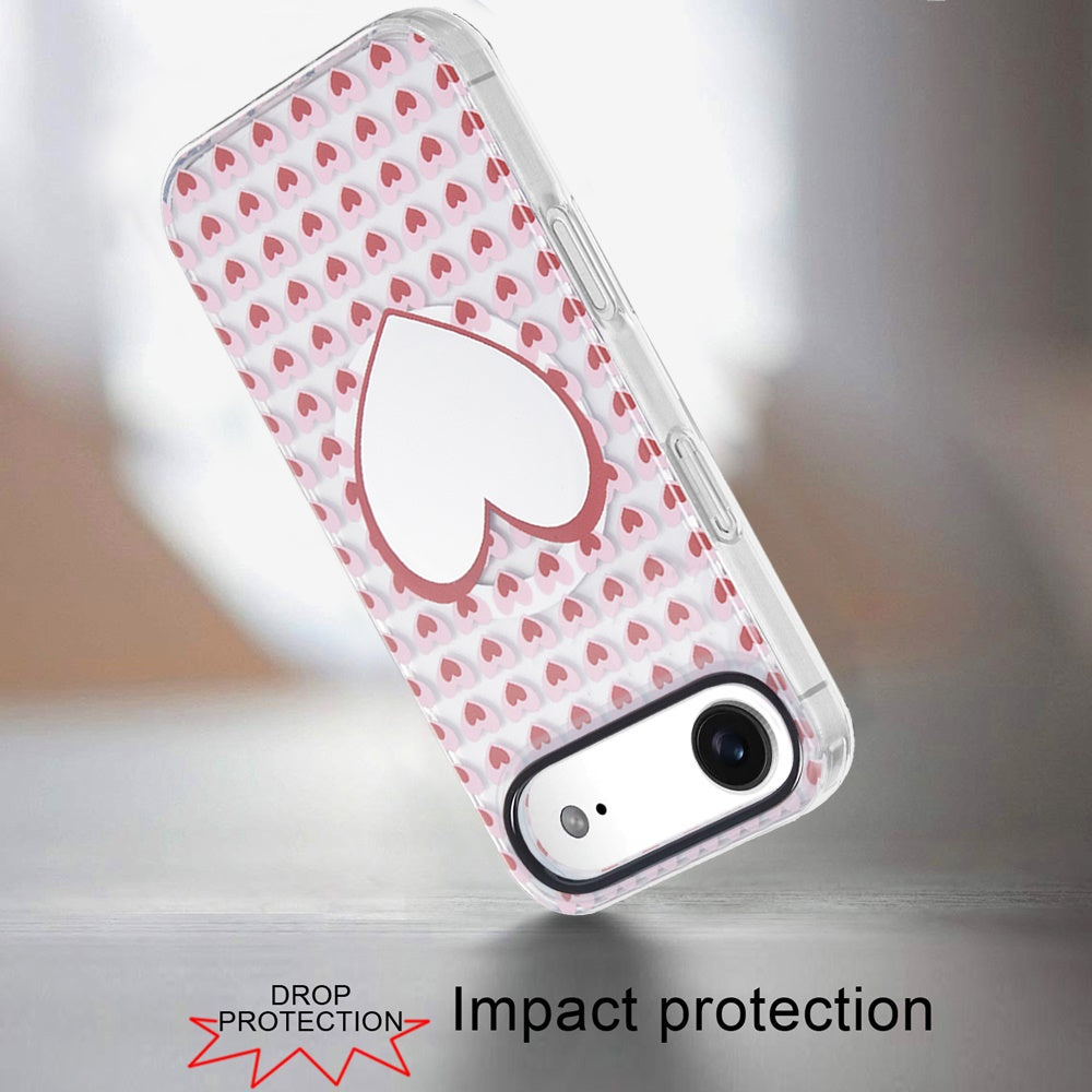 iPhone 17 Air Magnetic Circle Case – Mirror With Hearts - iPhone17accs