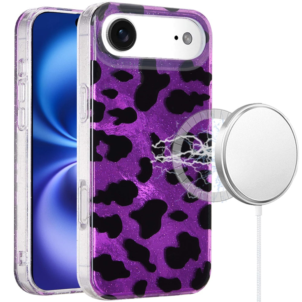 iPhone 17 Air Magnetic Circle Case – Purple Leopard - iPhone17accs
