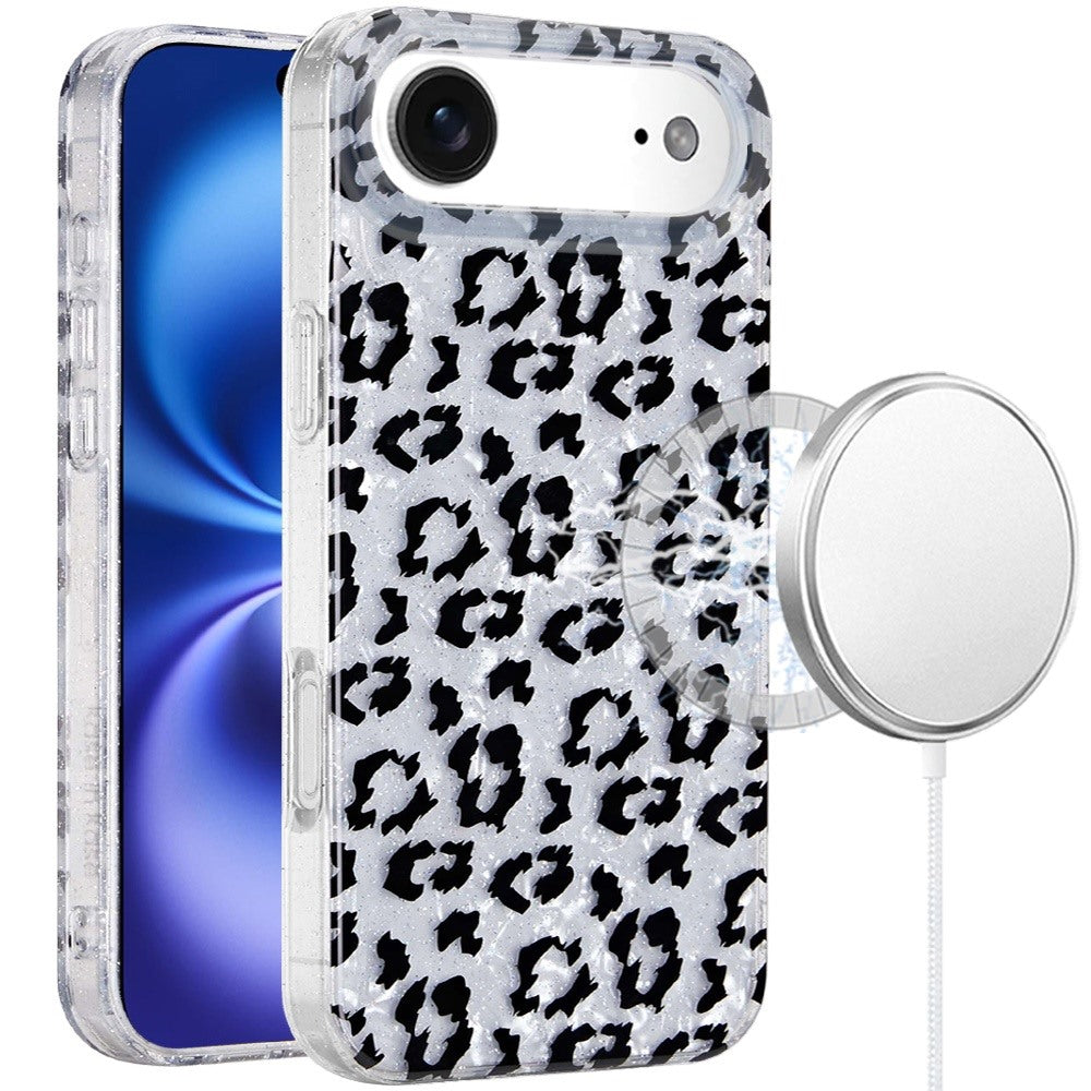 iPhone 17 Air Magnetic Circle Case – Silver Leopard - iPhone17accs