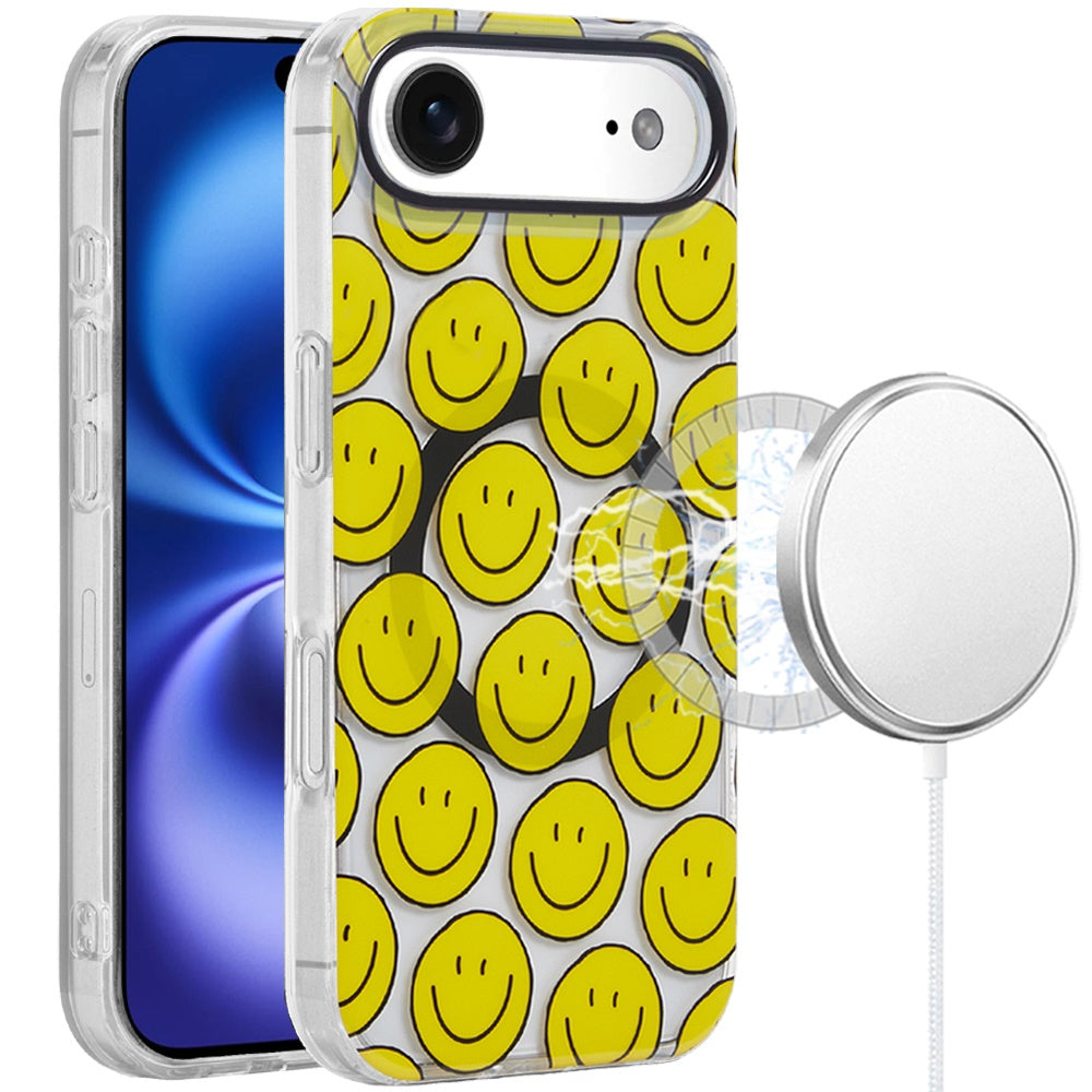 iPhone 17 Air Magnetic Circle Case – Smiley Faces - iPhone17accs