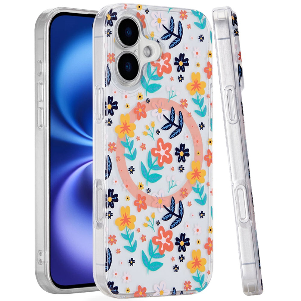 iPhone 17 Magnetic Circle Case – Colorful Floral - iPhone17accs