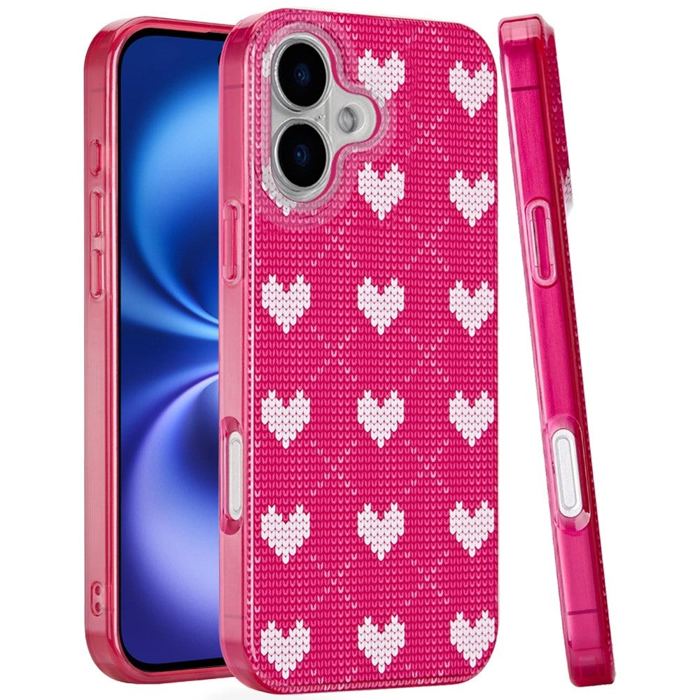 iPhone 17 Magnetic Circle Case – Hearts on Pink - iPhone17accs