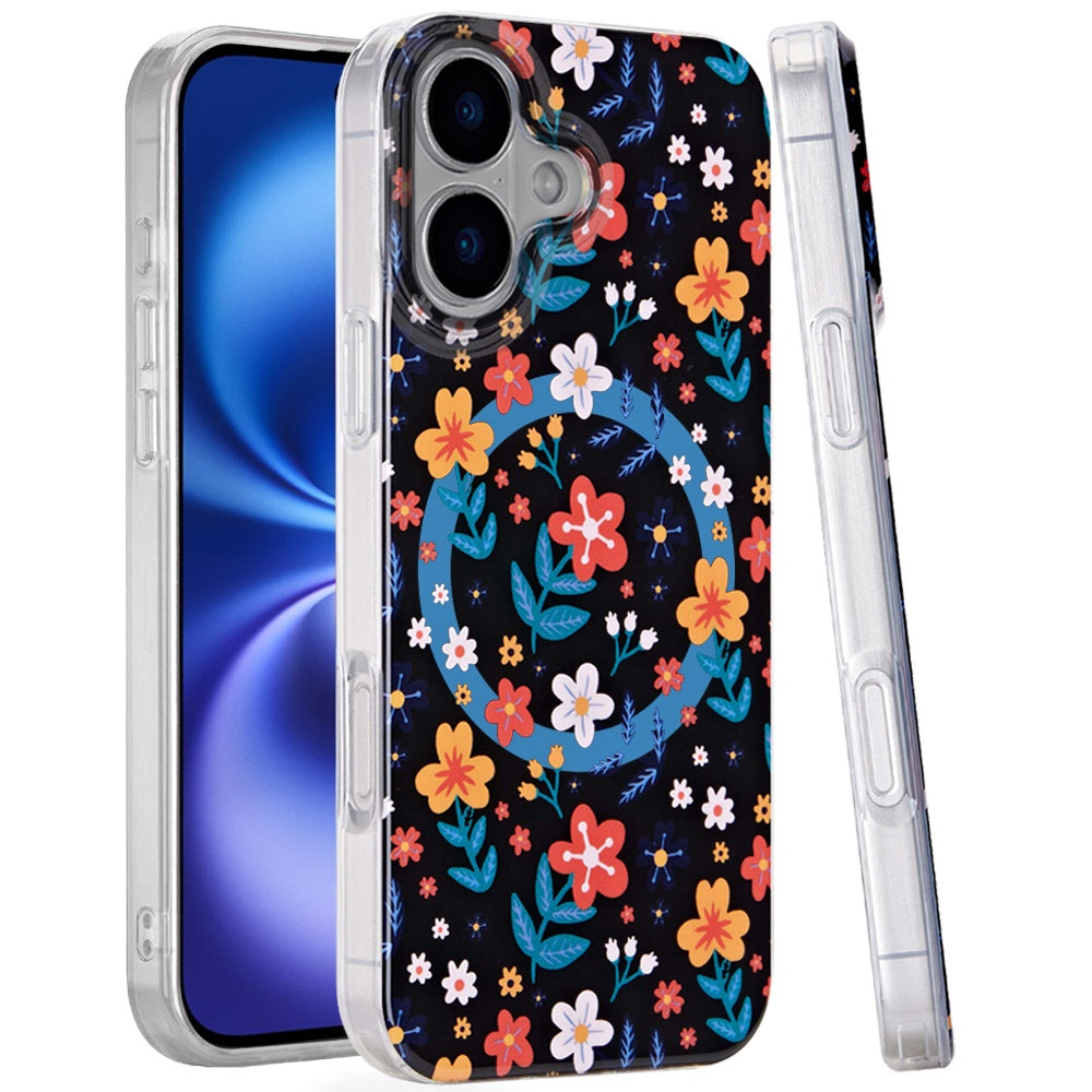 iPhone 17 Magnetic Circle Case – Nightly Floral - iPhone17accs