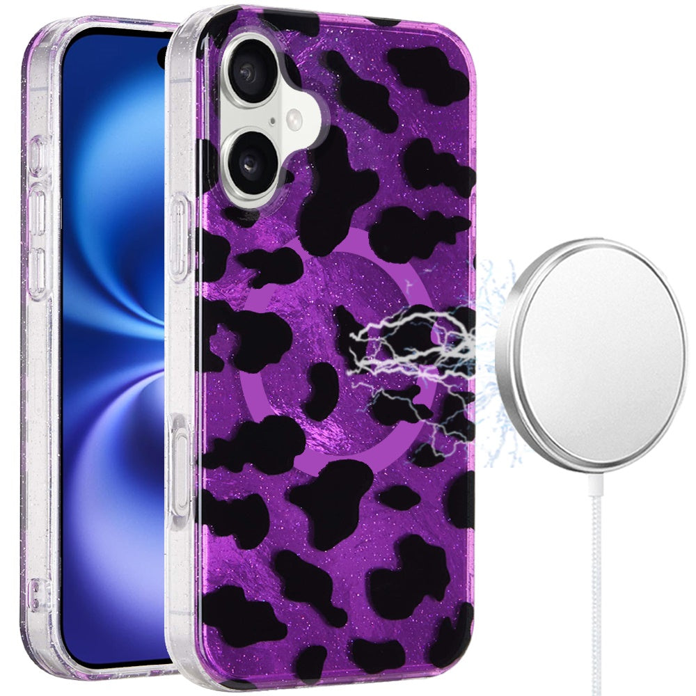iPhone 17 Magnetic Circle Case – Purple Leopard - iPhone17accs
