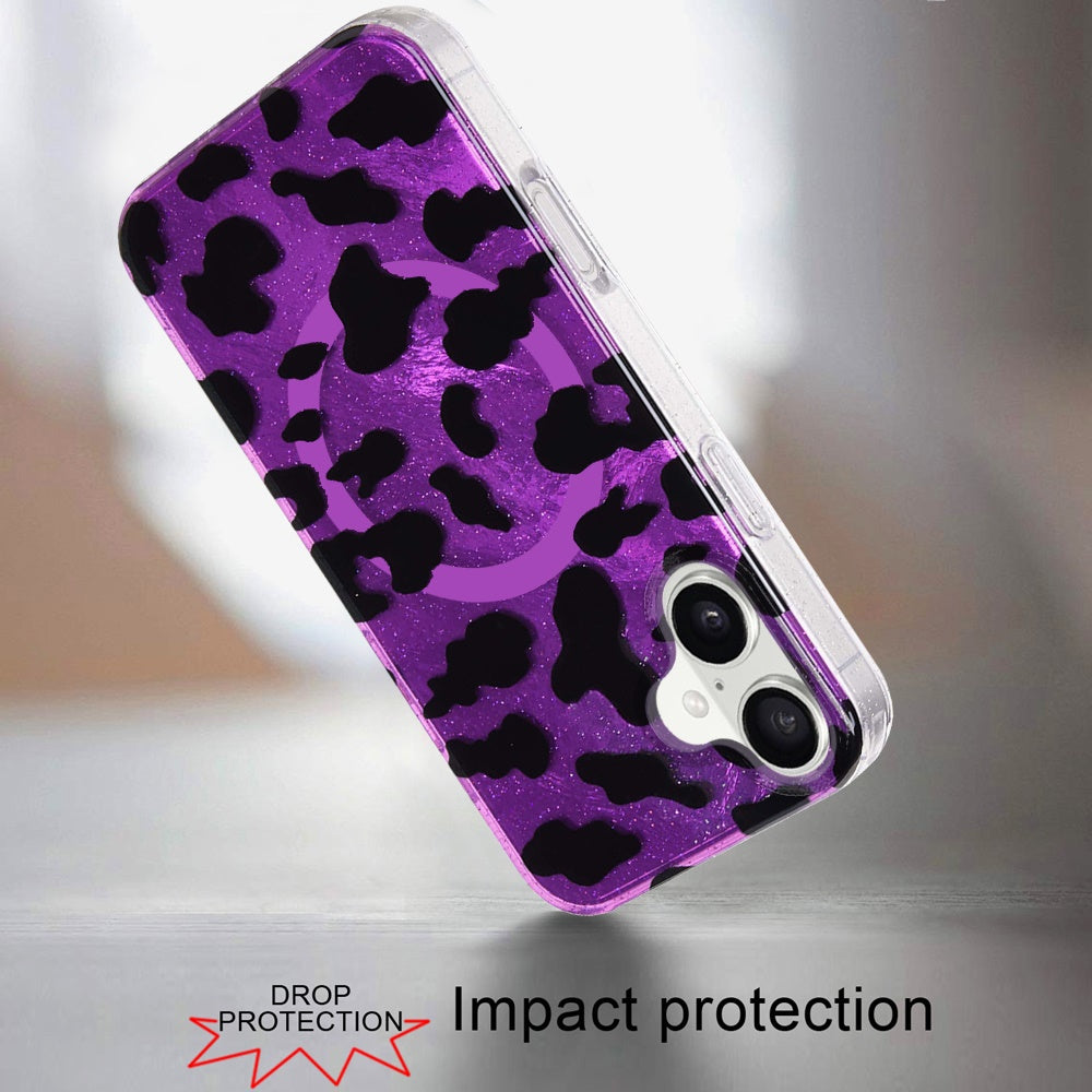 iPhone 17 Magnetic Circle Case – Purple Leopard - iPhone17accs