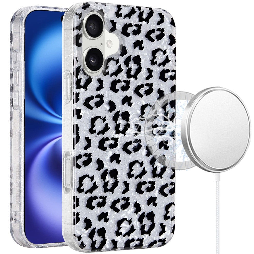 iPhone 17 Magnetic Circle Case – Silver Leopard - iPhone17accs