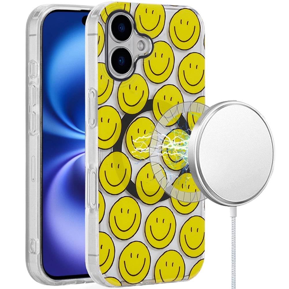 iPhone 17 Magnetic Circle Case – Smiley Faces - iPhone17accs