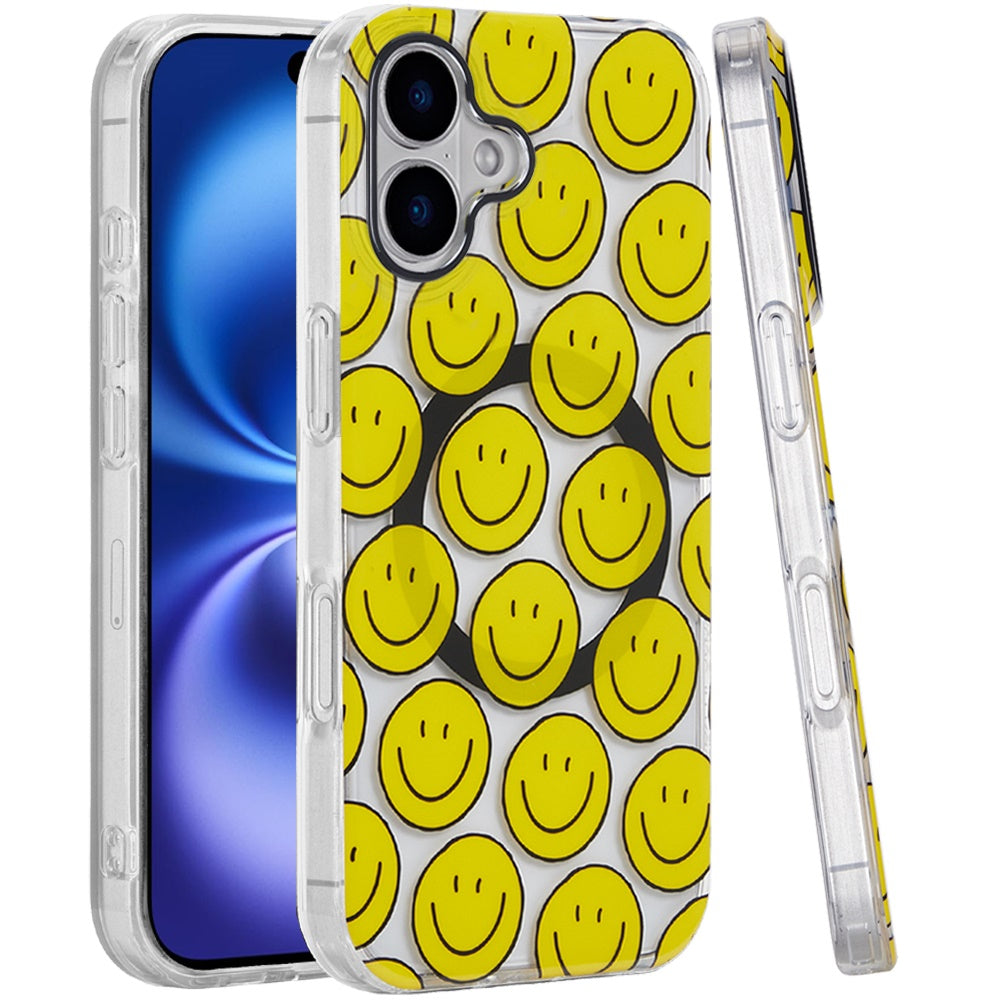 iPhone 17 Magnetic Circle Case – Smiley Faces - iPhone17accs