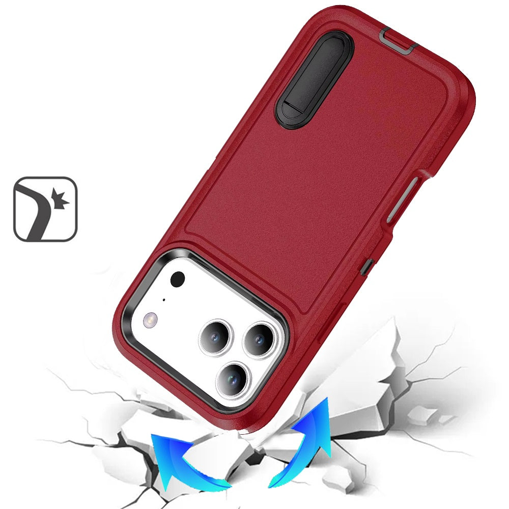iPhone 17 Pro Max Hybrid Case – Black/Red - iPhone17accs