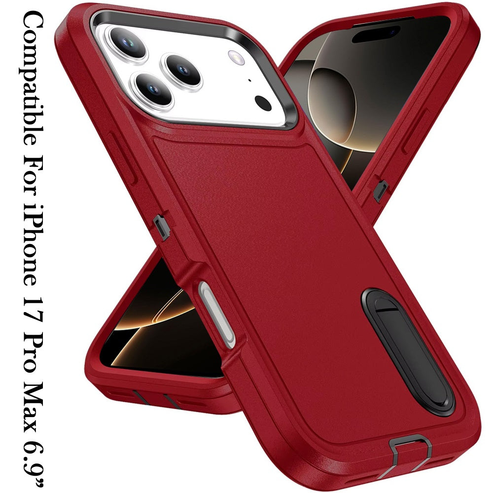 iPhone 17 Pro Max Hybrid Case – Black/Red - iPhone17accs